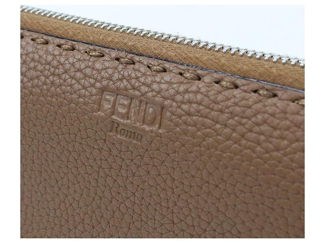 Selleria Cartera larga Fendi de piel de becerro Castaño - vista 4