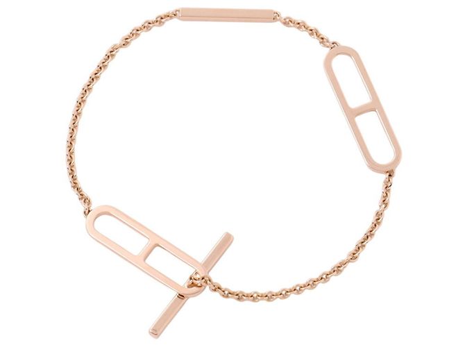 Hermès Bracelet chaîne avec breloques Hermes 18K Pink Gold - vue 3