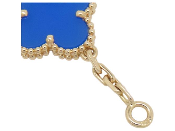 Collana Van Cleef & Arpels Alhambra in agata blu e oro giallo 18K - vista 10