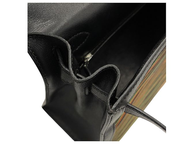 Hermès Hermes Kelly 28 Handtasche Schwarz Grün Orange - Ansicht 9
