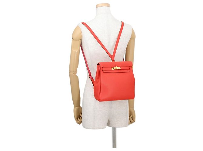 Hermès Hermes Kelly Ad PM Rucksack Rot - Ansicht 4