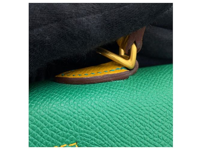 Hermès Hermes Kelly 25 Handtasche Grün Gelb - Ansicht 10