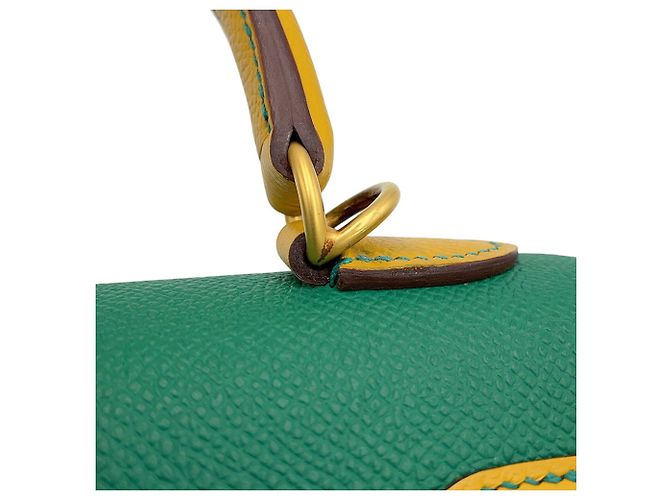 Hermès Hermes Kelly 25 Handtasche Grün Gelb - Ansicht 13