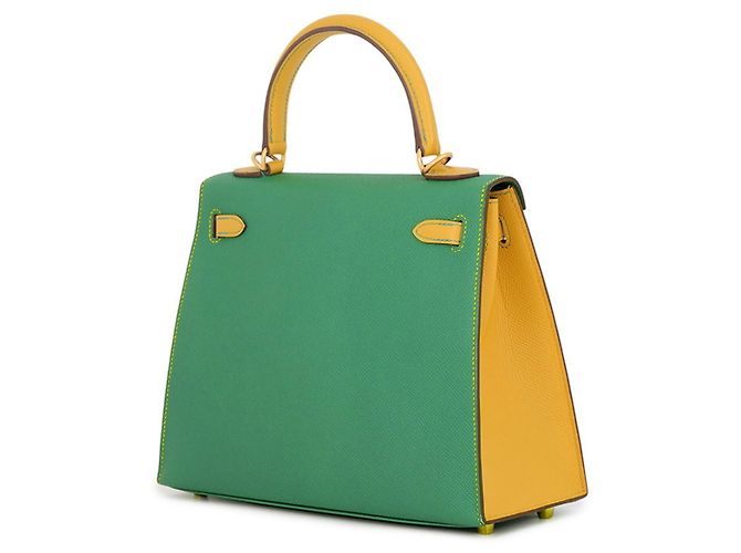 Hermès Hermes Kelly 25 Handtasche Grün Gelb - Ansicht 2