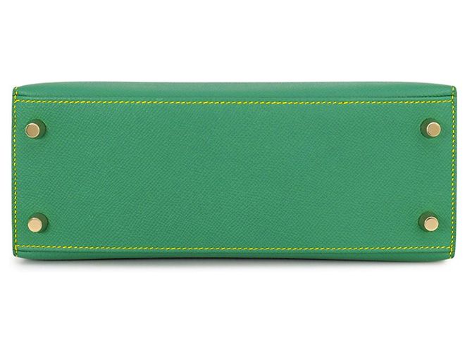 Hermès Hermes Kelly 25 Handtasche Grün Gelb - Ansicht 3