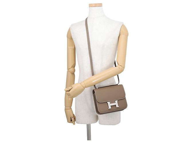 Hermès Borsa a tracolla Hermes Constance 3 Mini in Etoupe Gray Taupe - vista 4