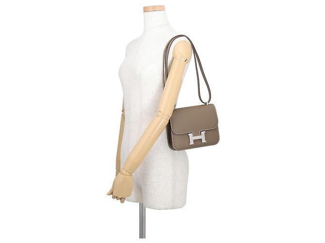 Hermès Borsa a tracolla Hermes Constance 3 Mini in Etoupe Gray Taupe - vista 5