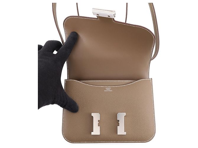 Hermès Borsa a tracolla Hermes Constance 3 Mini in Etoupe Gray Taupe - vista 6
