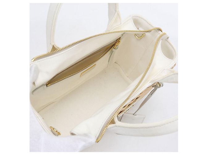 Saco Tote Prada em lona tecida Bege - vista 3