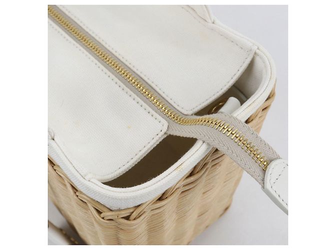 Saco Tote Prada em lona tecida Bege - vista 6
