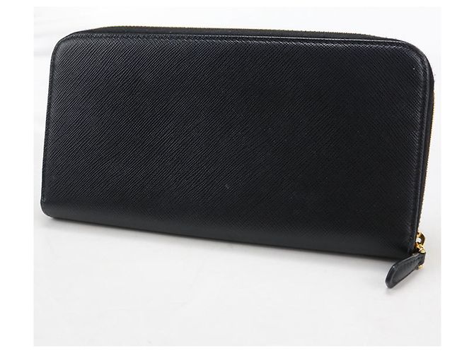 Saffiano Prada Long Wallet in Black Leather - view 2