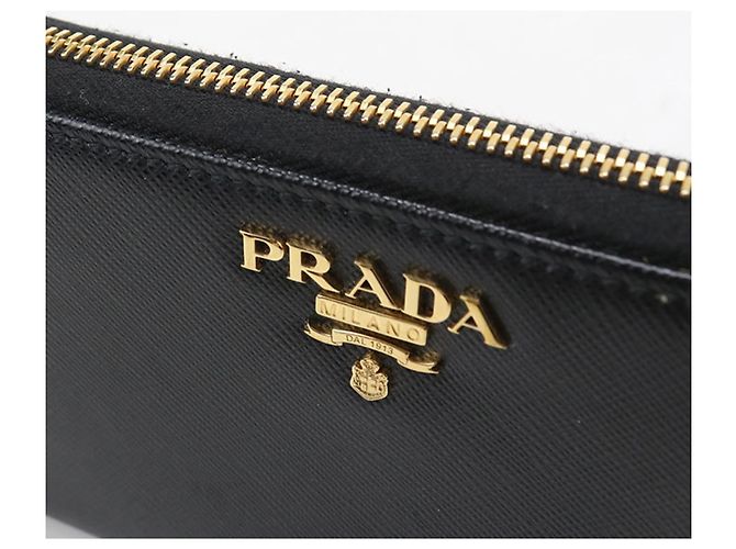 Saffiano Prada Long Wallet in Black Leather - view 4