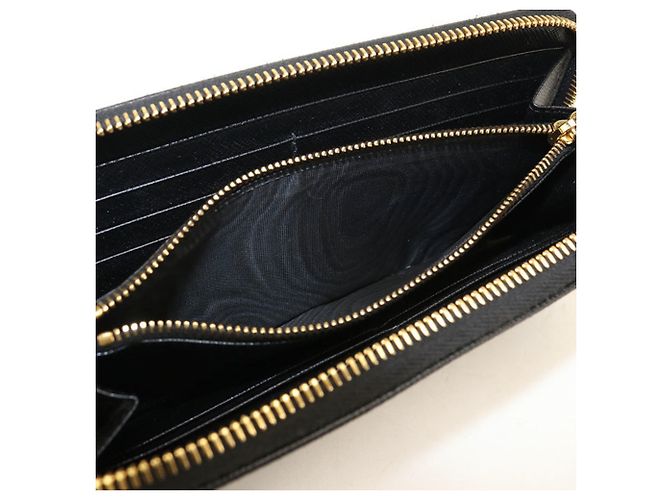 Saffiano Prada Long Wallet in Black Leather - view 5