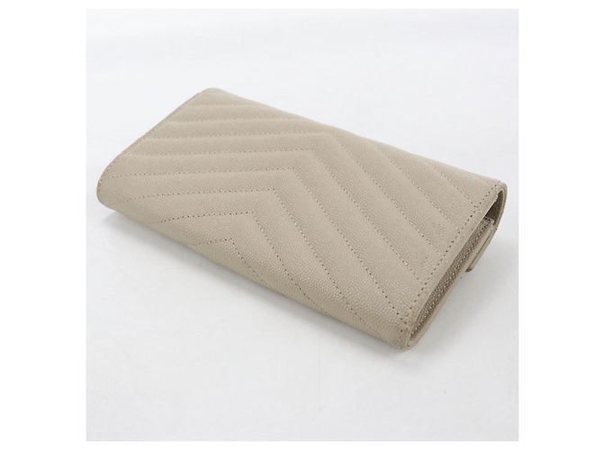 Autre Marque Saint Laurent Bi-fold Long Wallet Beige - Ansicht 2