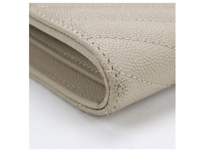 Autre Marque Saint Laurent Bi-fold Long Wallet Beige - Ansicht 6