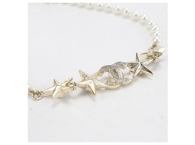 Collana Chanel dorata con perla e logo Coco D'oro - vista 5