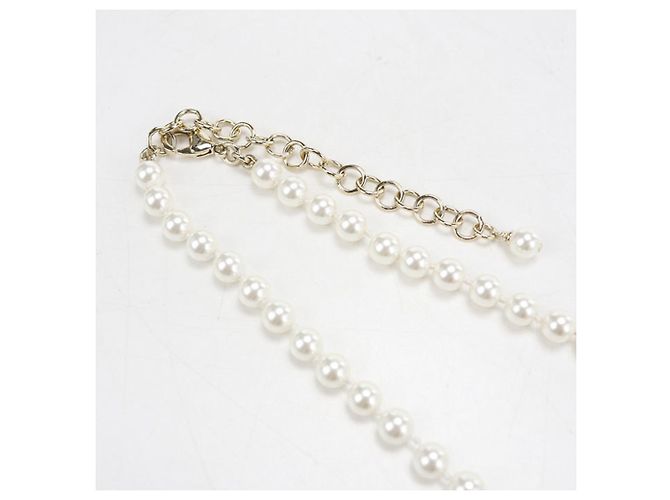 Collana Chanel dorata con perla e logo Coco D'oro - vista 6