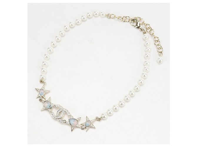 Collana Chanel dorata con perla e logo Coco D'oro - vista 7