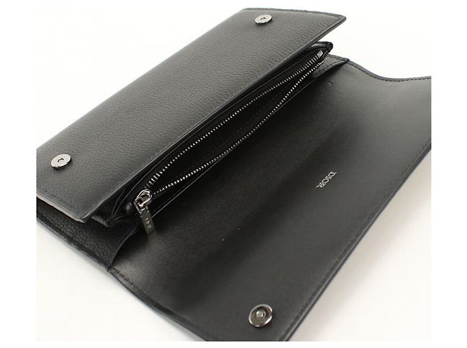 Christian Dior Long Flap Wallet Black - view 3