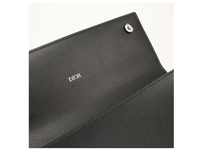 Christian Dior Long Flap Wallet Black - view 6