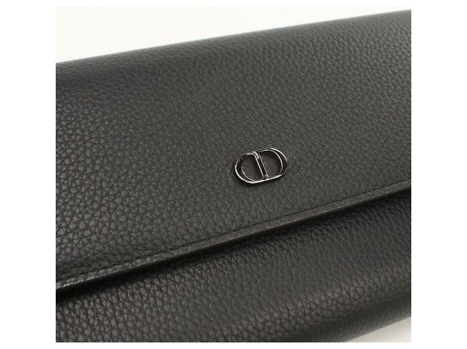 Christian Dior Long Flap Wallet Black - view 8