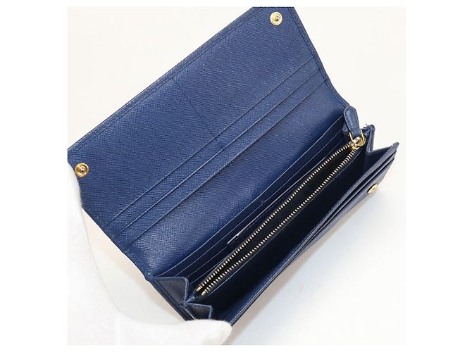 Prada Bi-fold Long Wallet in Blue - view 3
