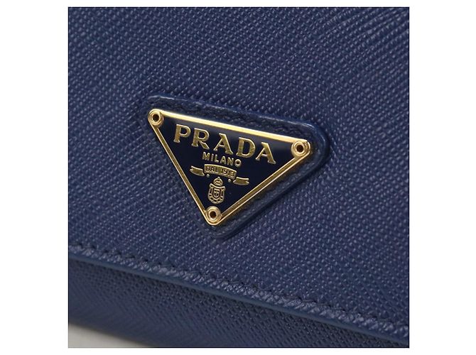 Prada Bi-fold Long Wallet in Blue - view 4
