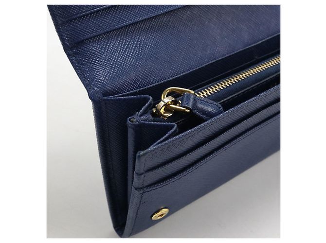 Prada Bi-fold Long Wallet in Blue - view 5