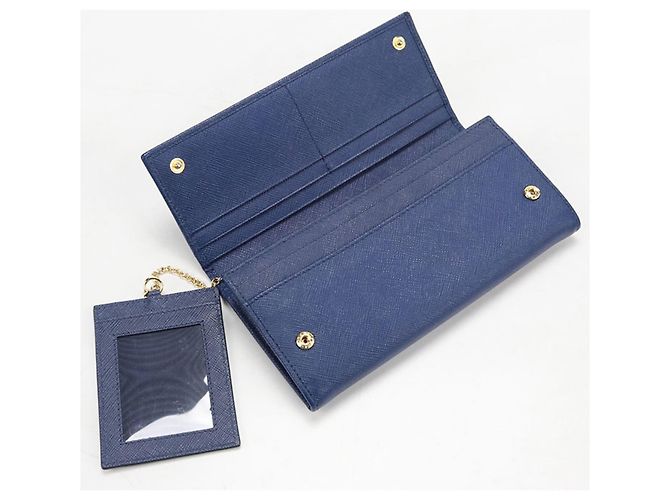 Prada Bi-fold Long Wallet in Blue - view 6