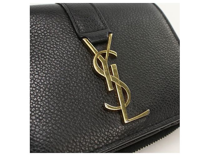 Autre Marque Portafoglio bi-fold Saint Laurent in pelle nera Nero - vista 6