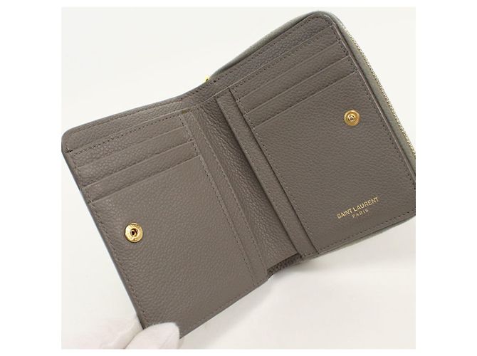 Autre Marque Saint Laurent Bi-fold Geldbörse Grau Braun - Ansicht 3
