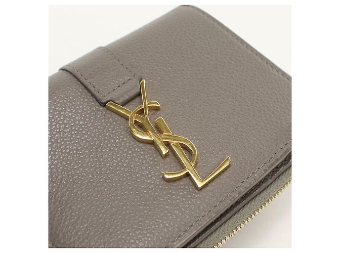 Autre Marque Saint Laurent Bi-fold Geldbörse Grau Braun - Ansicht 7