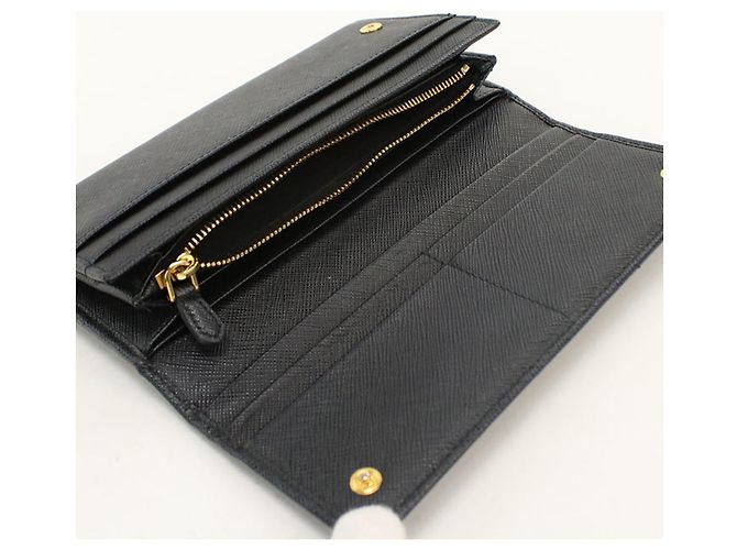Prada Bi-fold Long Wallet in Black Leather - view 3