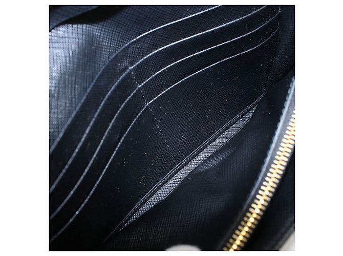 Prada Bi-fold Long Wallet in Black Leather - view 5