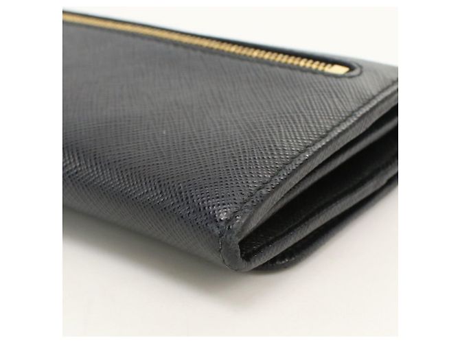 Prada Bi-fold Long Wallet in Black Leather - view 7