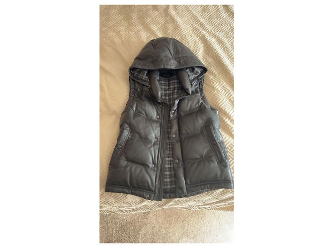 Burberry Black Label Leder-Steppweste Schwarz - Ansicht 7