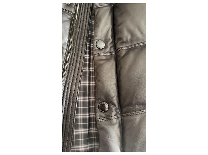 Burberry Black Label Leder-Steppweste Schwarz - Ansicht 8