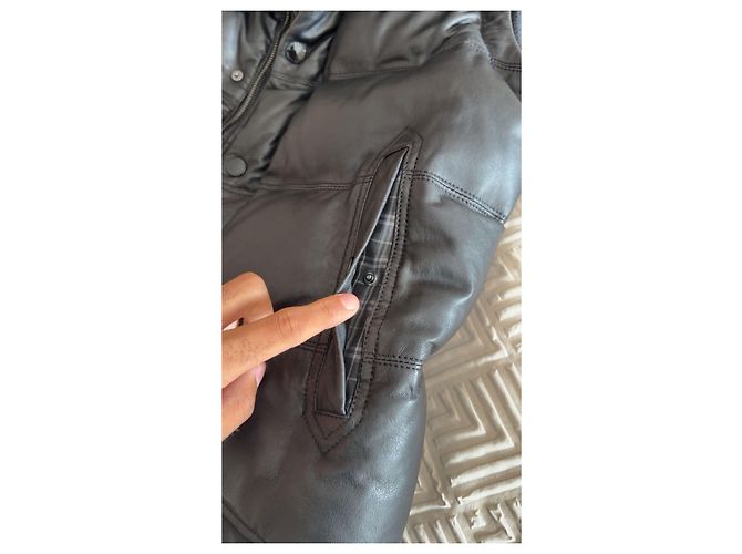 Burberry Black Label Leder-Steppweste Schwarz - Ansicht 9