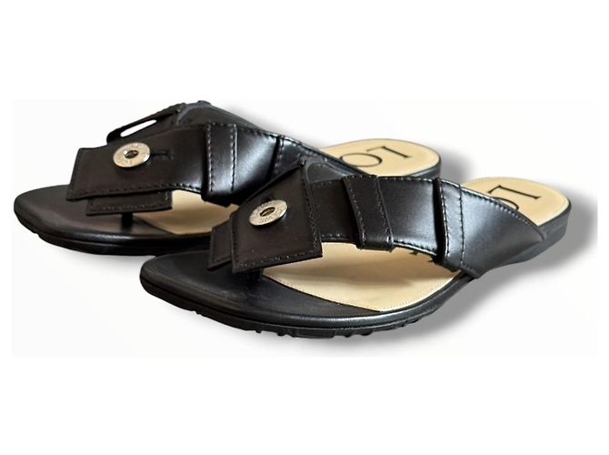 Sandali Loewe in pelle nera con anello Nero - vista 17