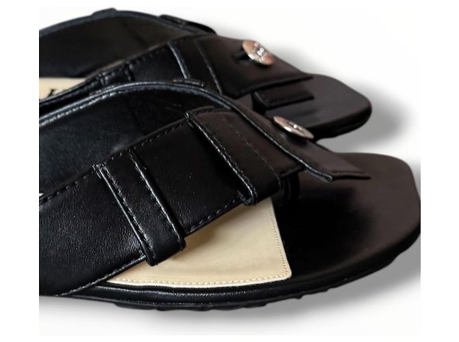 Sandali Loewe in pelle nera con anello Nero - vista 5