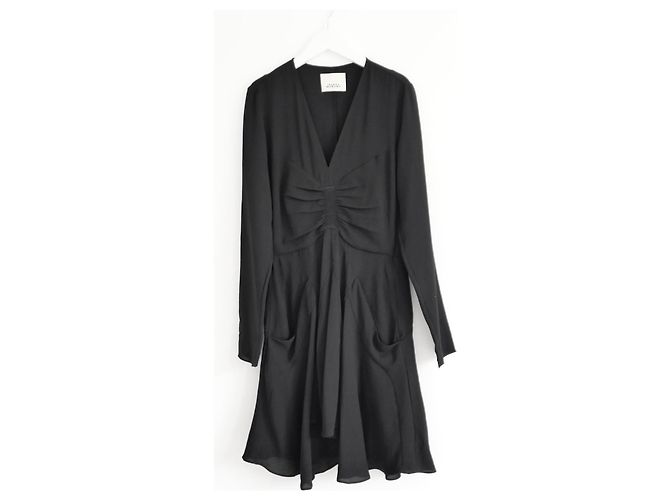 Isabel Marant Usmara Mini-Kleid aus gerafftem Krepp in Schwarz - Ansicht 2