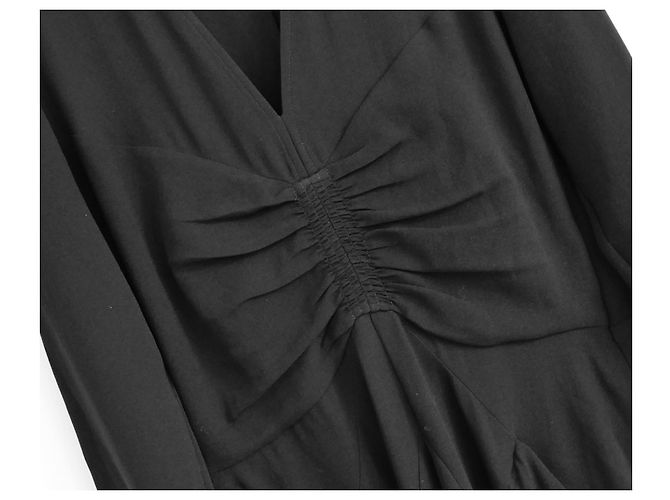 Isabel Marant Usmara Mini-Kleid aus gerafftem Krepp in Schwarz - Ansicht 4