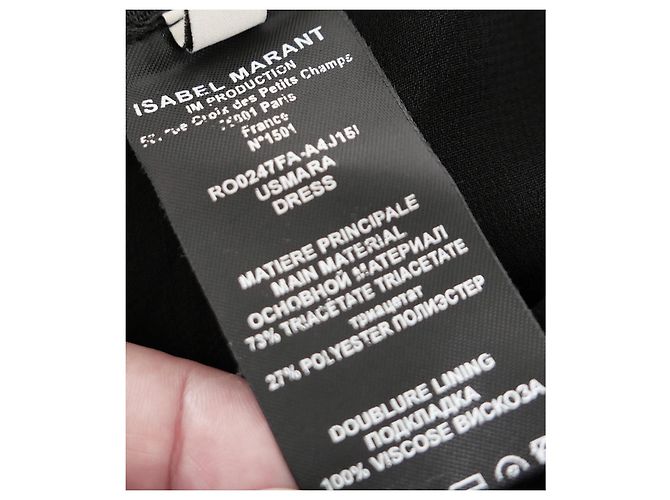 Isabel Marant Usmara Mini-Kleid aus gerafftem Krepp in Schwarz - Ansicht 9