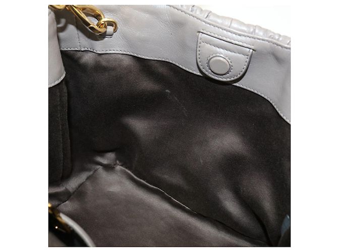 Miu Miu Tote Bag aus grauem Leder Braun - Ansicht 4