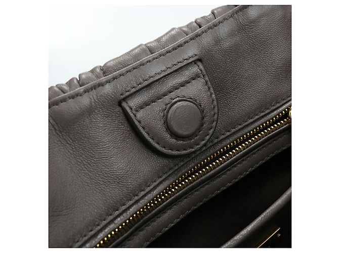 Miu Miu Tote Bag aus grauem Leder Braun - Ansicht 5