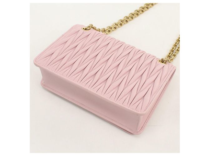Borsa a tracolla Miu Miu in pelle di agnello rosa - vista 2