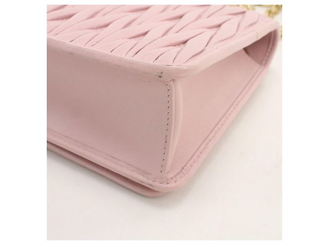 Borsa a tracolla Miu Miu in pelle di agnello rosa - vista 5