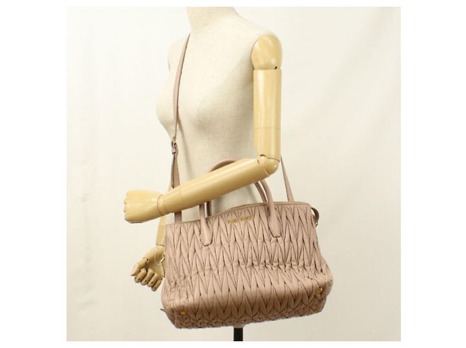 Borsa 2-Way Miu Miu in pelle di agnello rosa - vista 8