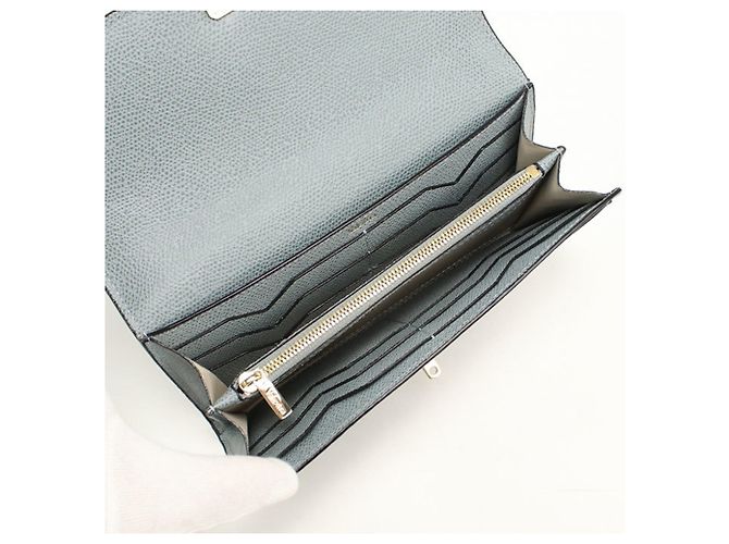 Valextra Gray Bi-Fold Long Wallet Braun - Ansicht 3