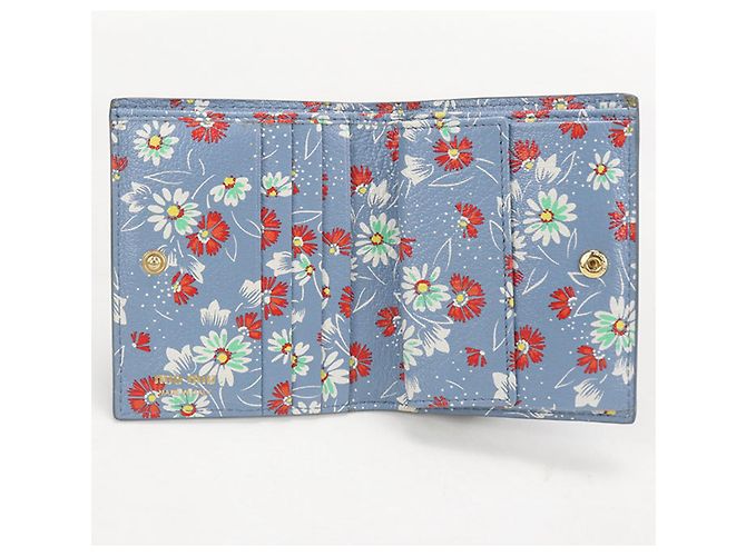 Portafoglio bi-fold Miu Miu da donna in blu - vista 3